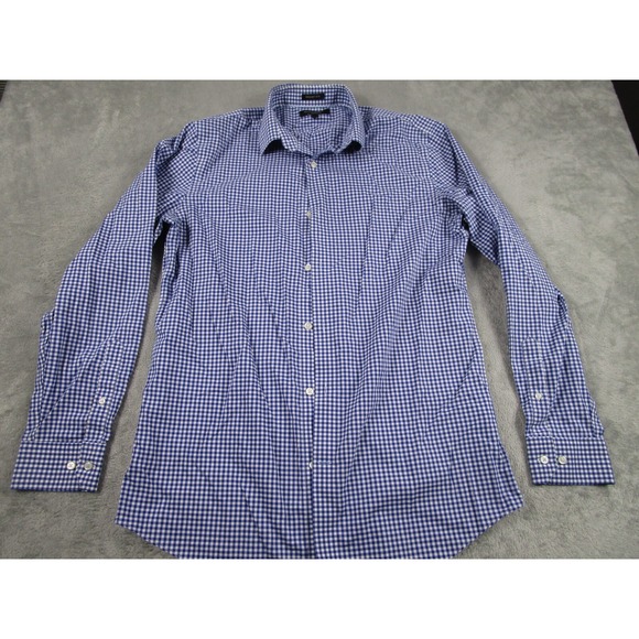 Banana Republic Shirt Mens Large Blue Plaid Grant Button Down Long Sleeve A3 - Picture 1 of 7